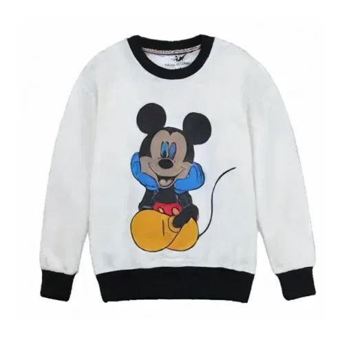 Kids French Terry White Black Sweatshirt for boys and Girls