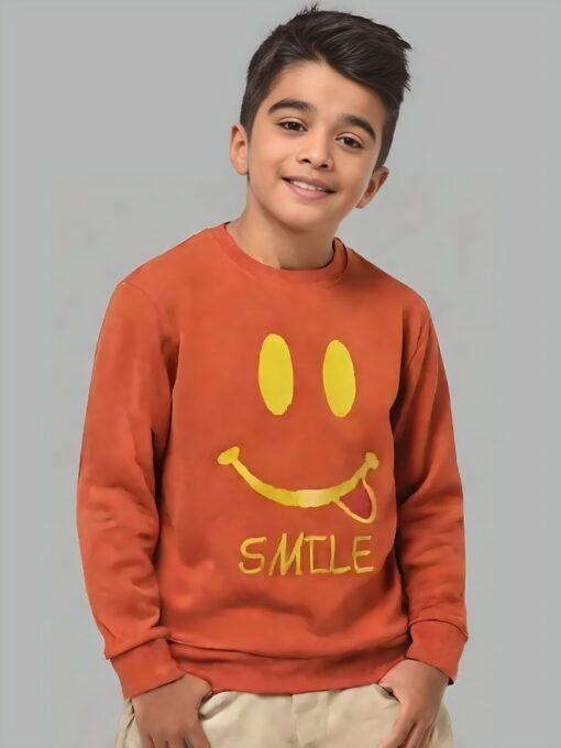 Kids Fleece Orange Sweatshirt for boys and Girls