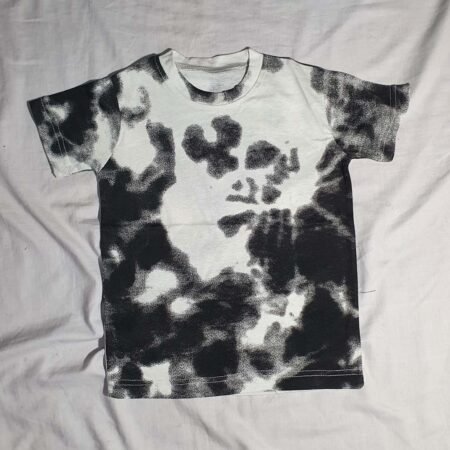 Kids Tie Dye Black White Tee Shirts - 100% Cotton