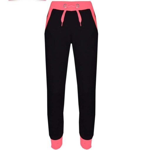 Minor Fault Fleece Black Pink Trouser For Girls