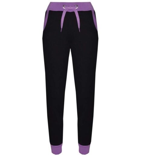 Minor Fault Fleece Black Purple Trouser For Girls