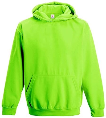 Minor Fault Kids Export Leftover Neon Green Fleece Hoodie for Boys and Girls