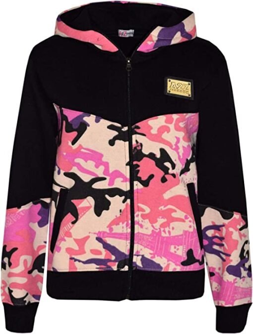 Minor Fault Kids Pink Camouflage Zipper for Girls