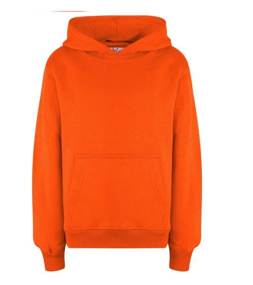 Minor Fault  Export Leftover Neon Orange Fleece Hoodie for Boys and Girls