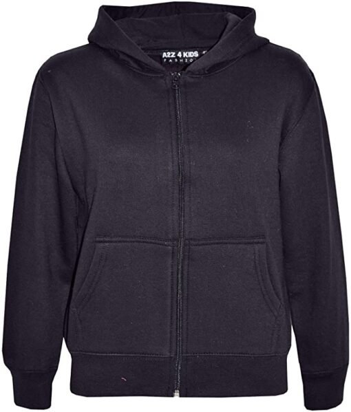 Kids Fleece Zipper for Boys and Girls - Black