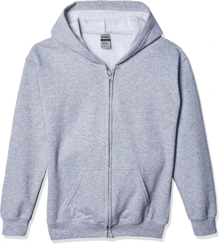 Kids Light Grey Plain Fleece Zipper for Girls and Boys