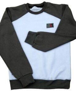 Fleece Charcoal White Sweat Shirt
