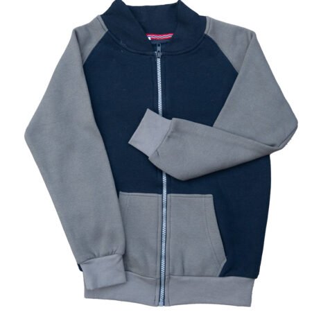 Fleece Blue Charcoal Zipper