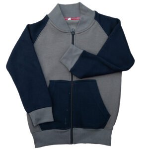 Fleece Grey Blue Zipper With Out Cap