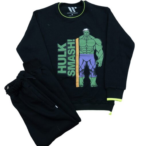 Fleece Black Green Hulk Track Suit