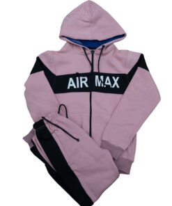 Fleece Pink Black Track Suit