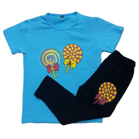 Blue Loly Pop Trouser Track Suite For Kids