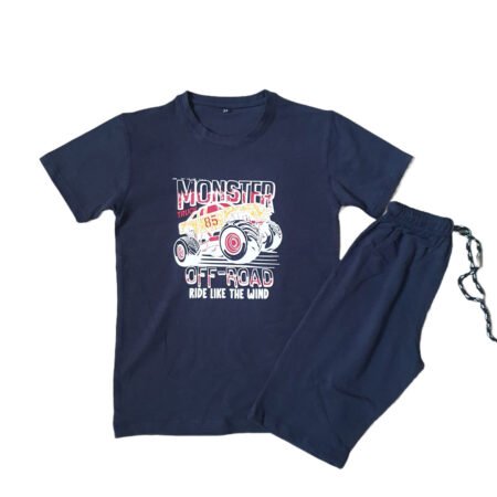 Dark Navy Blue Shorts Track Suite For Kids - Jeep