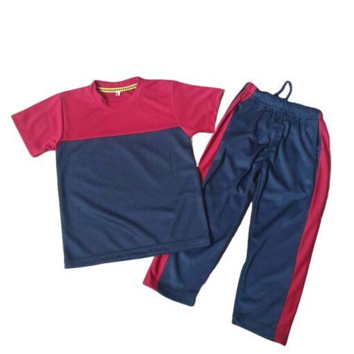 Blue Red Long Nikkar/Shorts Active Wear/Dry Fit Track Suite For Kids