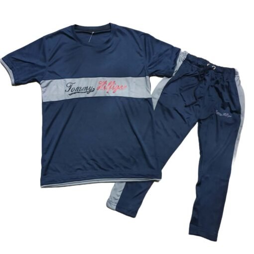 Premium Blue, Grey Tommy Active Wear/Dry Fit Track Suite For Kids