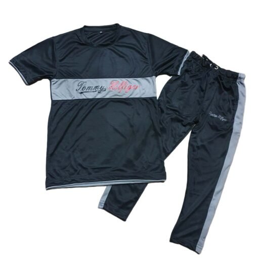 Premium Black, Grey Tommy Active Wear/Dry Fit Track Suite For Kids