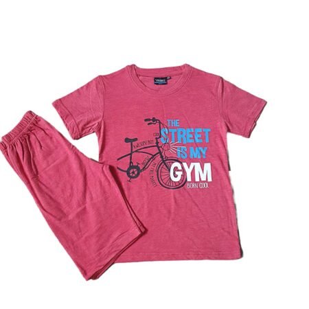 Dark Pink Shorts Track Suite For Kids - Cycle