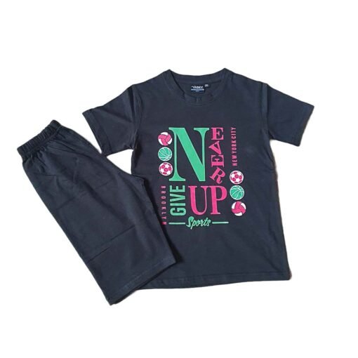 Black Shorts Track Suite For Kids