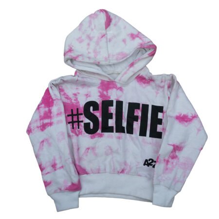 Minor Fault Fleece White Pink Selfie Hoodie crop top