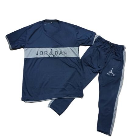 Premium Gray, Blue Jordon Active Wear/Dry Fit Track Suite For Kids