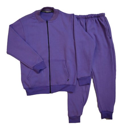 Fleece Purple Zipper Track Suit